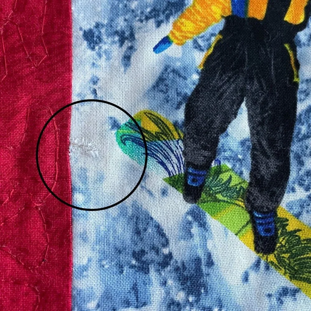 Handmade Patchwork Quilt Snowboarding Icon Pattern Multicolor Wilderness 57X78
